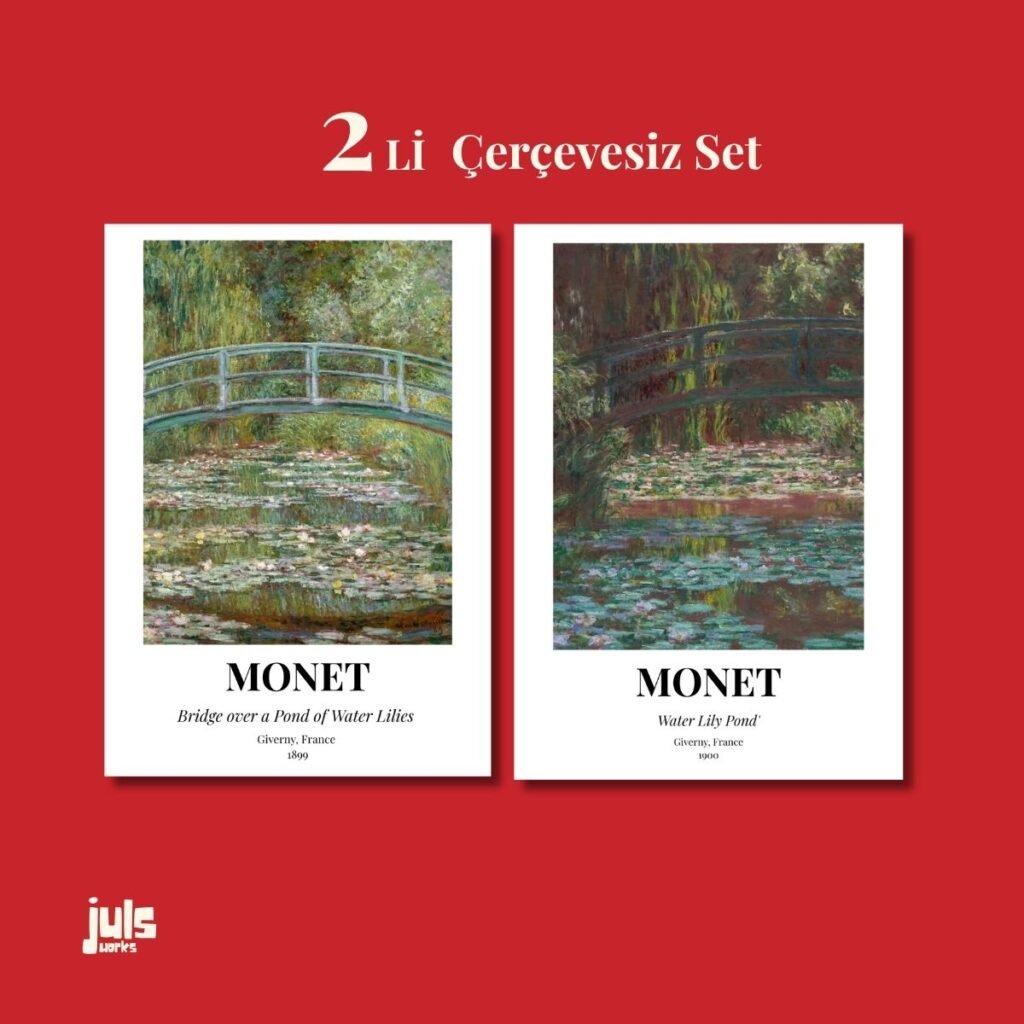Monet eserlerinden oluşan ikili poster seti kapak görseli