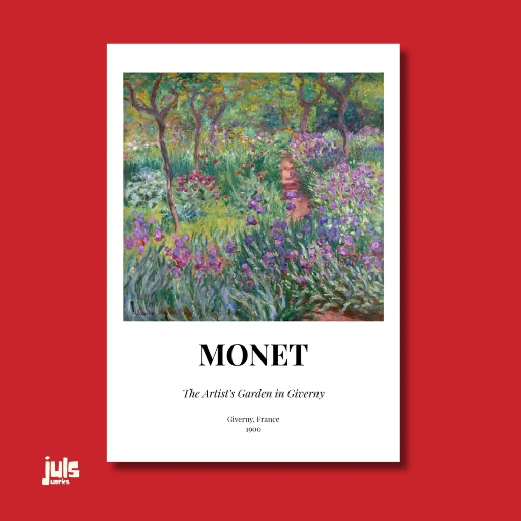 The Artist's Garden in Giverny poster - Monet müze koleksiyonu duvar sanatı