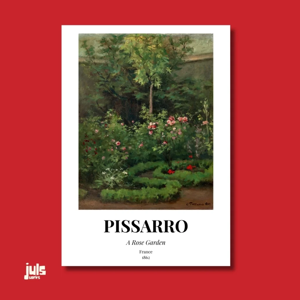 A Rose Garden poster - Pissarro müze koleksiyonu duvar sanatı