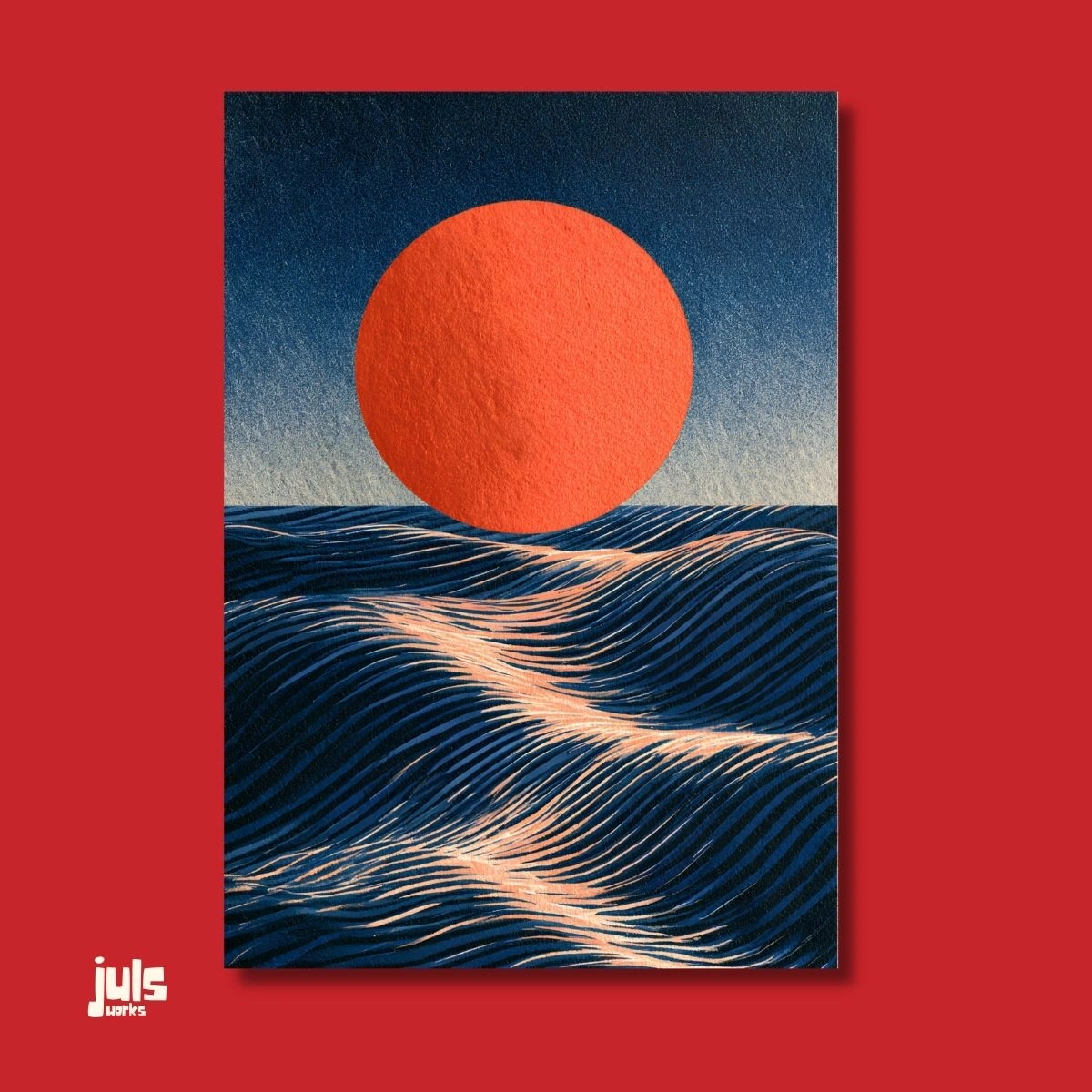 Gün Batımı ve Dalgalar Poster