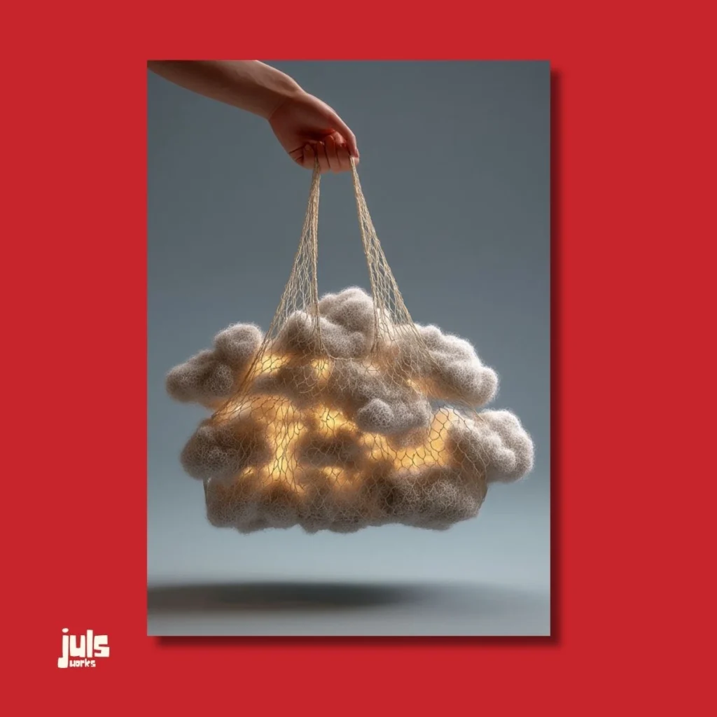 File Çantada Bulut Sürreal Poster