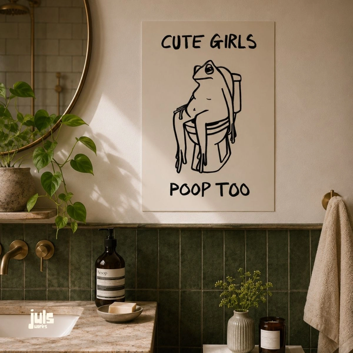 Cute Girls Poop Too Kurbağa Poster