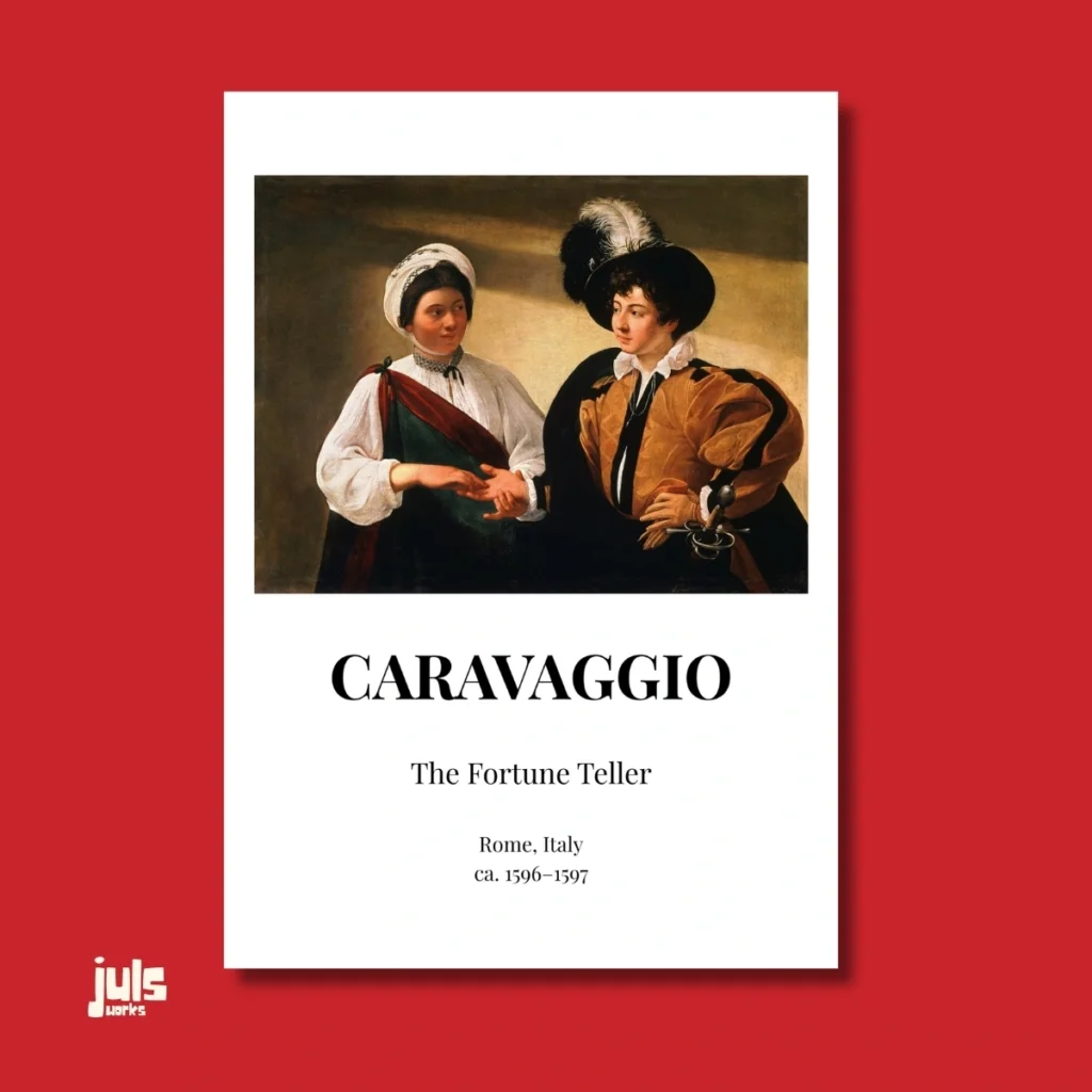 The Fortune Teller poster - Caravaggio müze koleksiyonu duvar sanatı