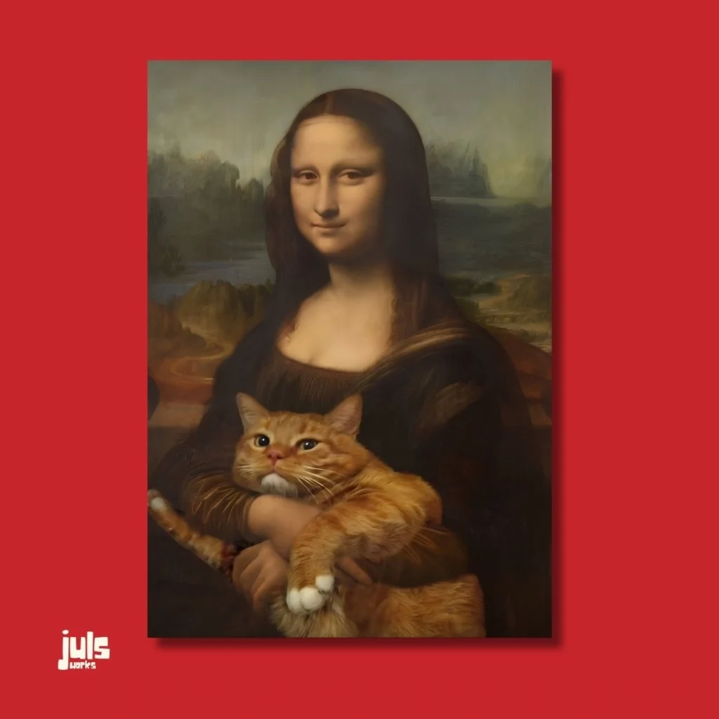 Mona Lisa ve Kedi Poster