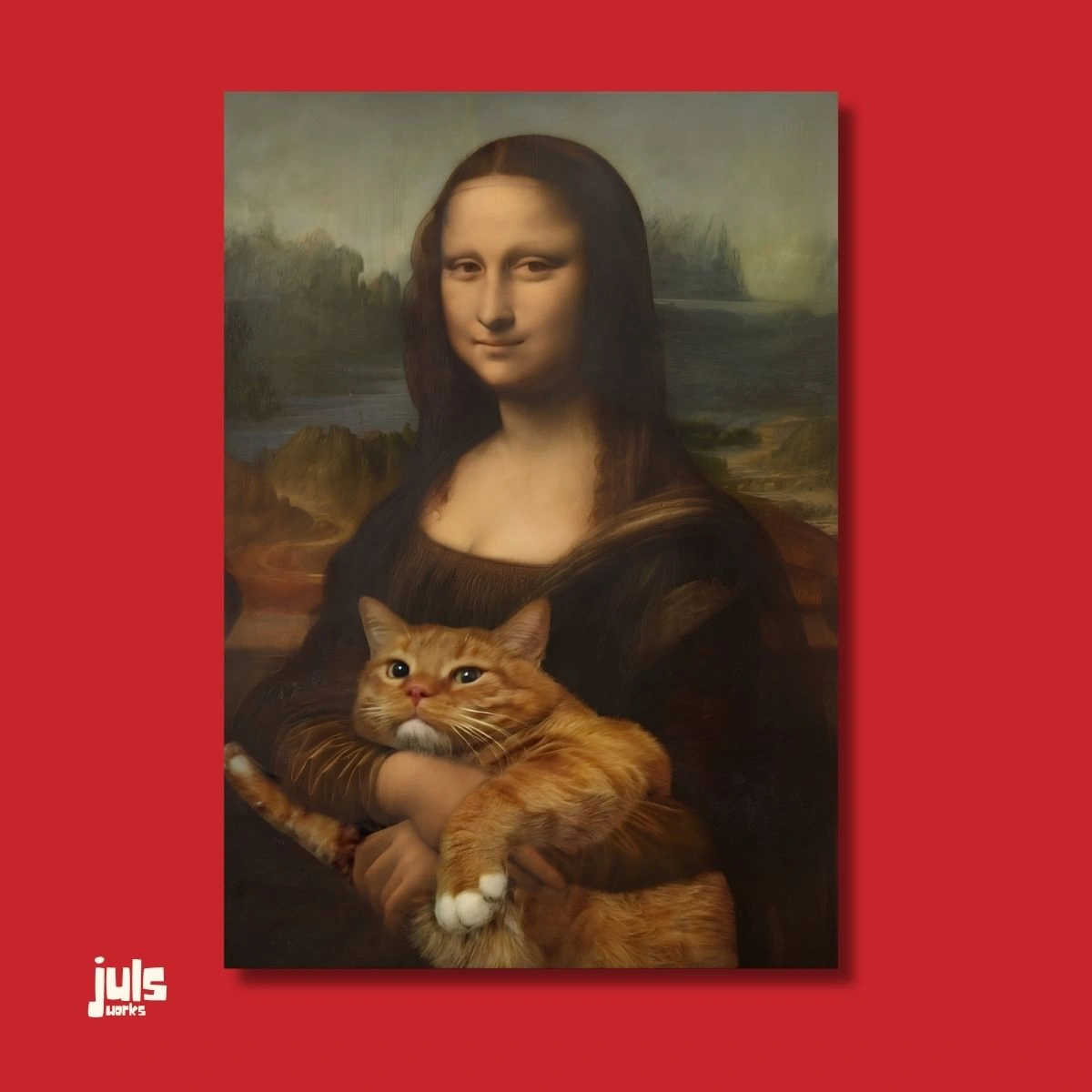 Mona Lisa ve Kedi Poster