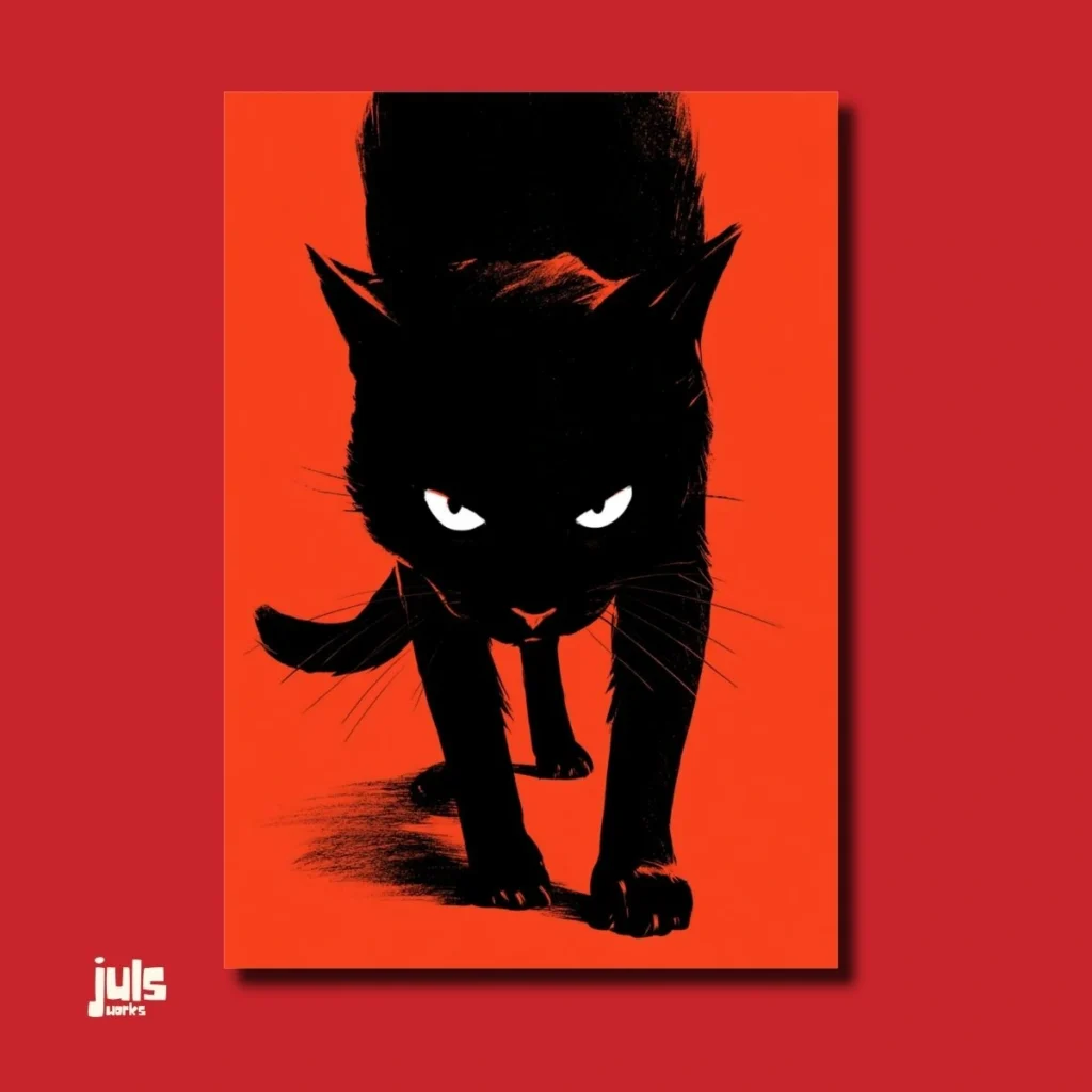 Kızgın Siyah Kedi Poster