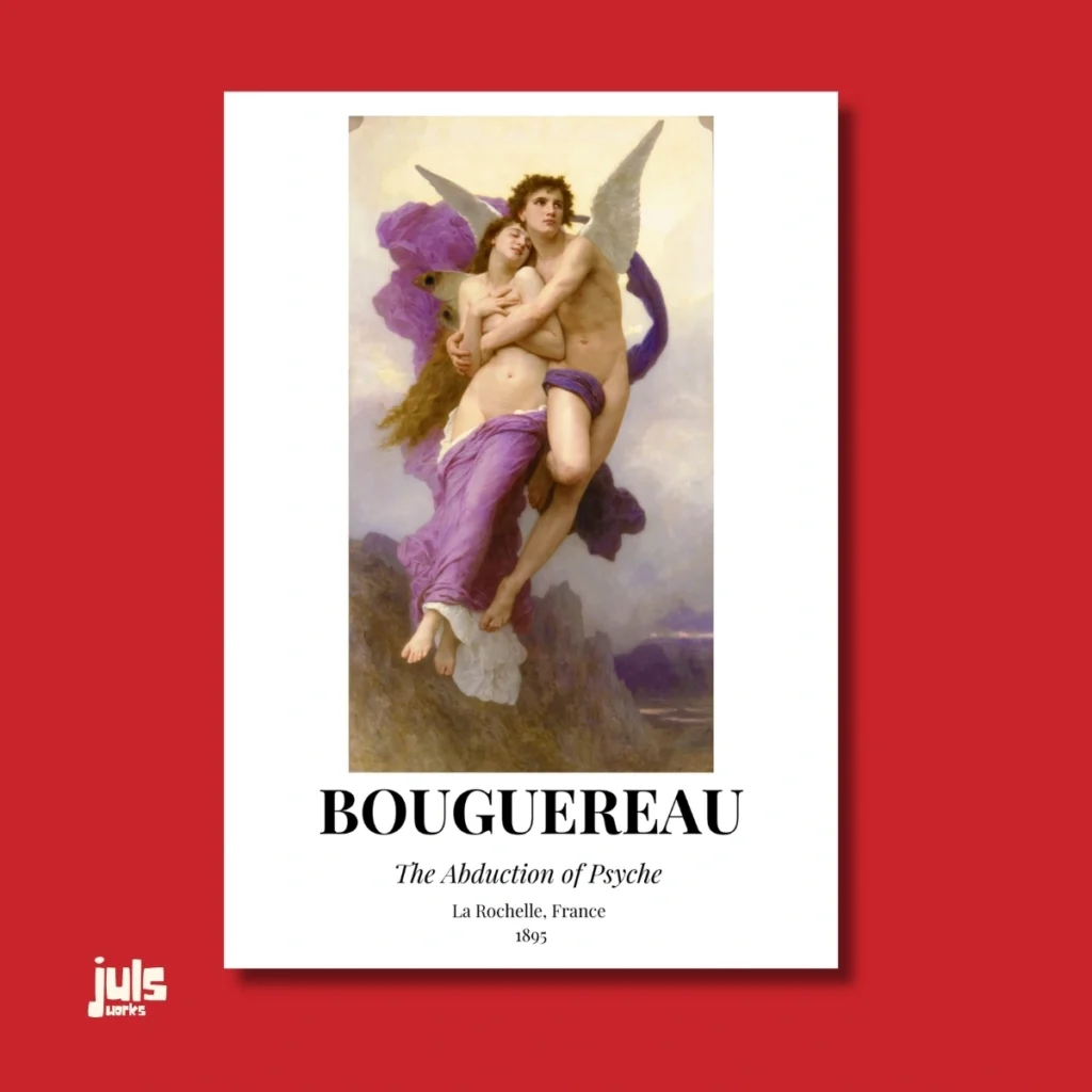 The Abduction of Psyche poster - Bouguereau müze koleksiyonu duvar sanatı