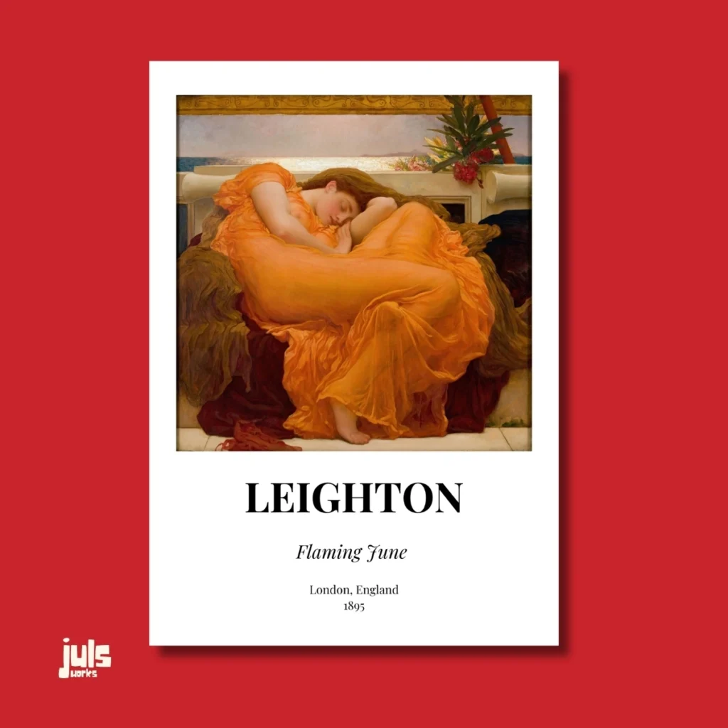 Flaming June poster - Leighton müze koleksiyonu duvar sanatı