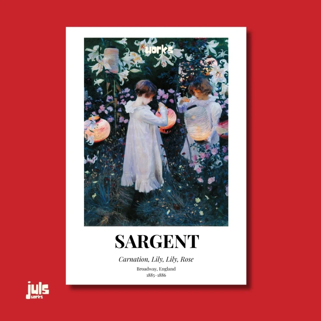 Carnation Lily Lily Rose poster - Sargent müze koleksiyonu duvar sanatı