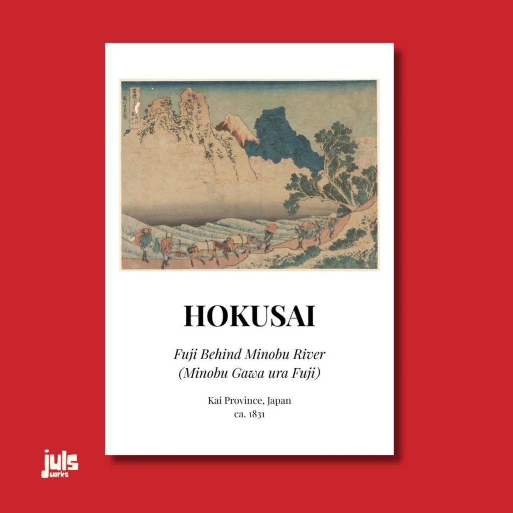 Hokusai Fuji Behind Minobu River Sanat Posteri