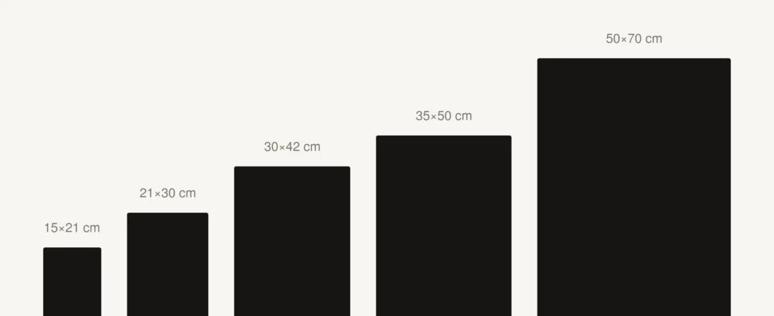 Poster Boyutları Rehberi: 15×21, 21×30, 30×42, 35×50 ve 50×70 cm Poster Ölçüleri